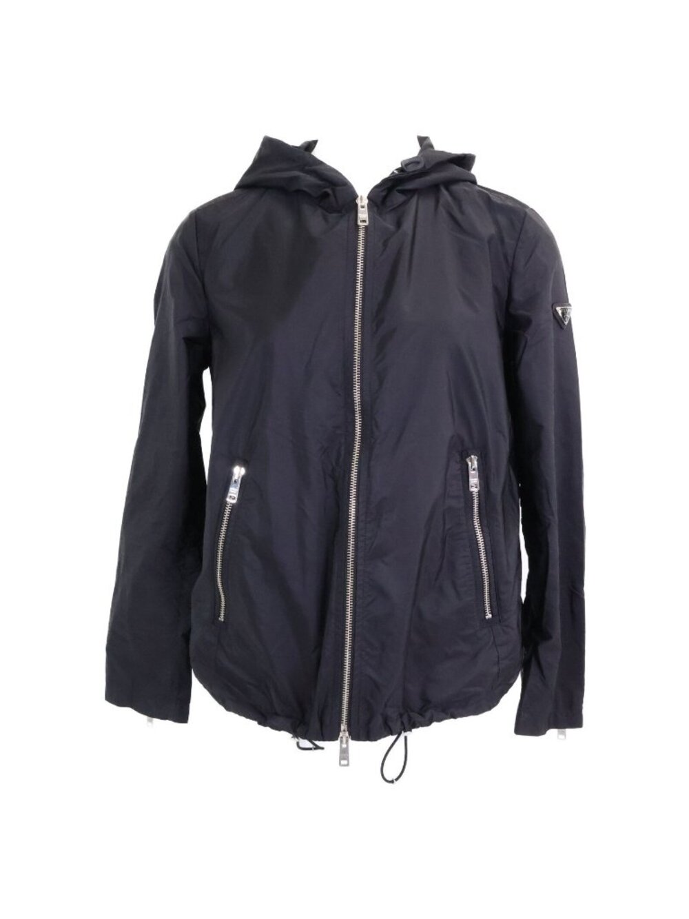 Prada Triangle Logo Zip Up Hoodie 38
